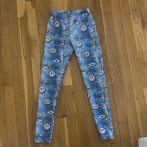 Pixielane Kids High Shine Legging Blue Patterned